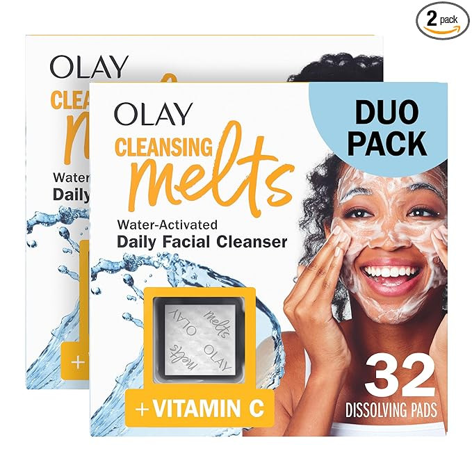 Olay Face Wash, Vitamin C Cleansing Melts, Daily Use Gentle Cleanser, For All Skin Types, Travel ... | Amazon (US)
