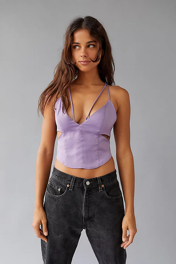 UO Mariah Satin Strappy-Back Top | Urban Outfitters (US and RoW)