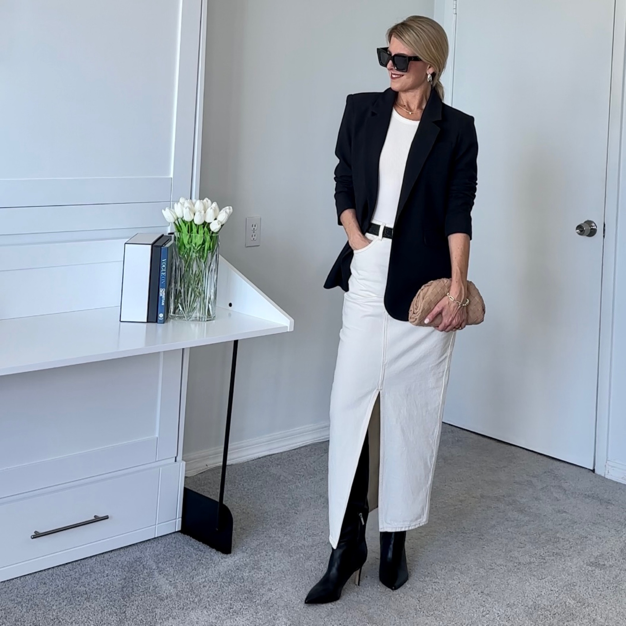 The boots I'm wearing the narrow calve.    Typically I wear  7-7.5.  7.5 is my usual boot size however The 7 is the size that fits.     

All  true to size 

#LTKover40 #LTKfindsunder100 #LTKSeasonal