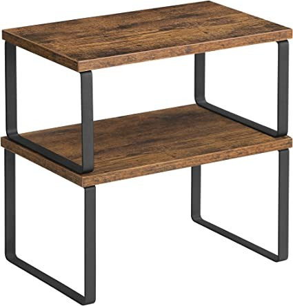 SONGMICS Cabinet Shelf Organizers, Set of 2 Countertop Organizers, Kitchen Counter Shelves, Stack... | Amazon (US)