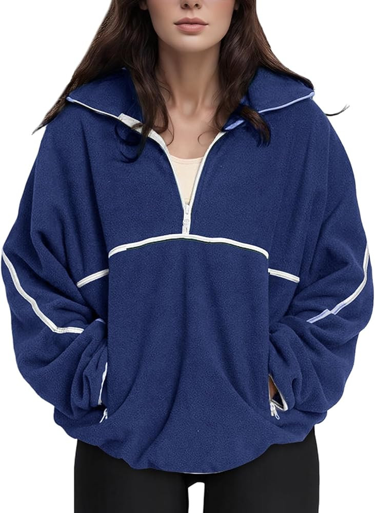 Yimoon Women's Oversized Sweatshirt Quarter Zip Fleece Pullover Casual Long Sleeve Loose Fall Fuz... | Amazon (US)
