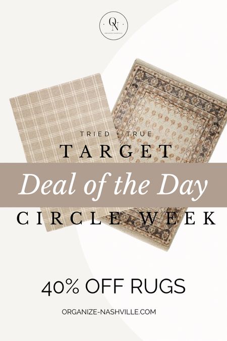 Every day during target circle week, target has a deal of the day! Todays deals is rugs. Up to 40% off during the spring sale. Here are some of my tried and true favorite target rugs!

Woven doormat
Studio McGee 
Threshold for Target Rug


#LTKxTarget #LTKsalealert