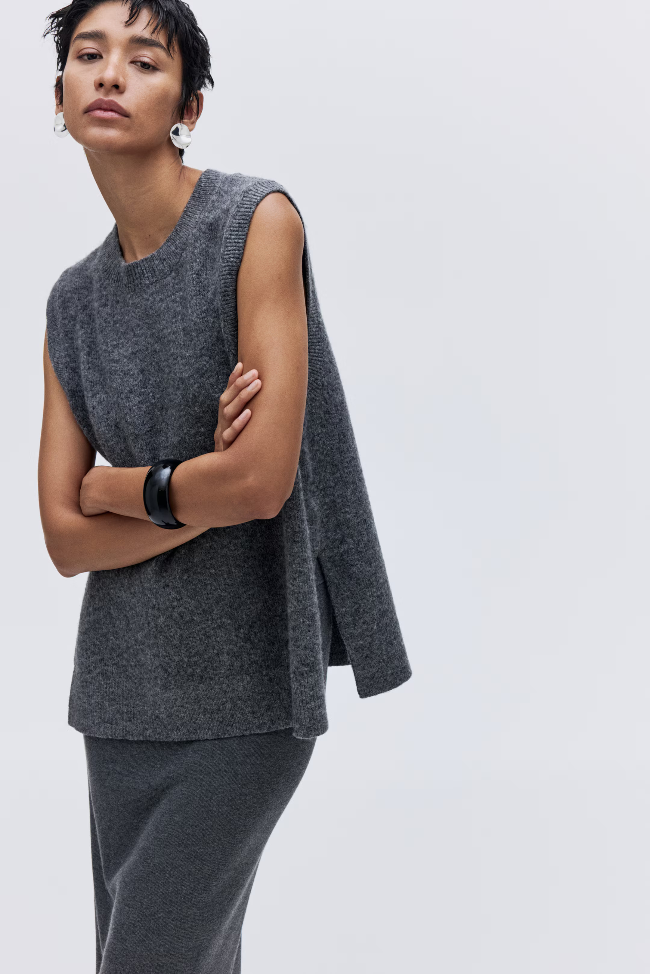 Sweater vest - Dark gray melange - Ladies | H&M US | H&M (US + CA)