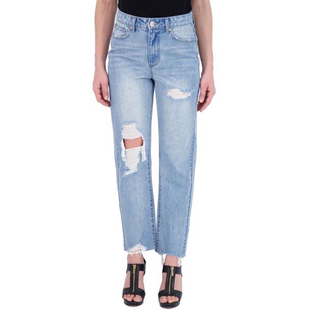 Gogo Straight Leg Jean with Knee Cutout | Walmart (US)