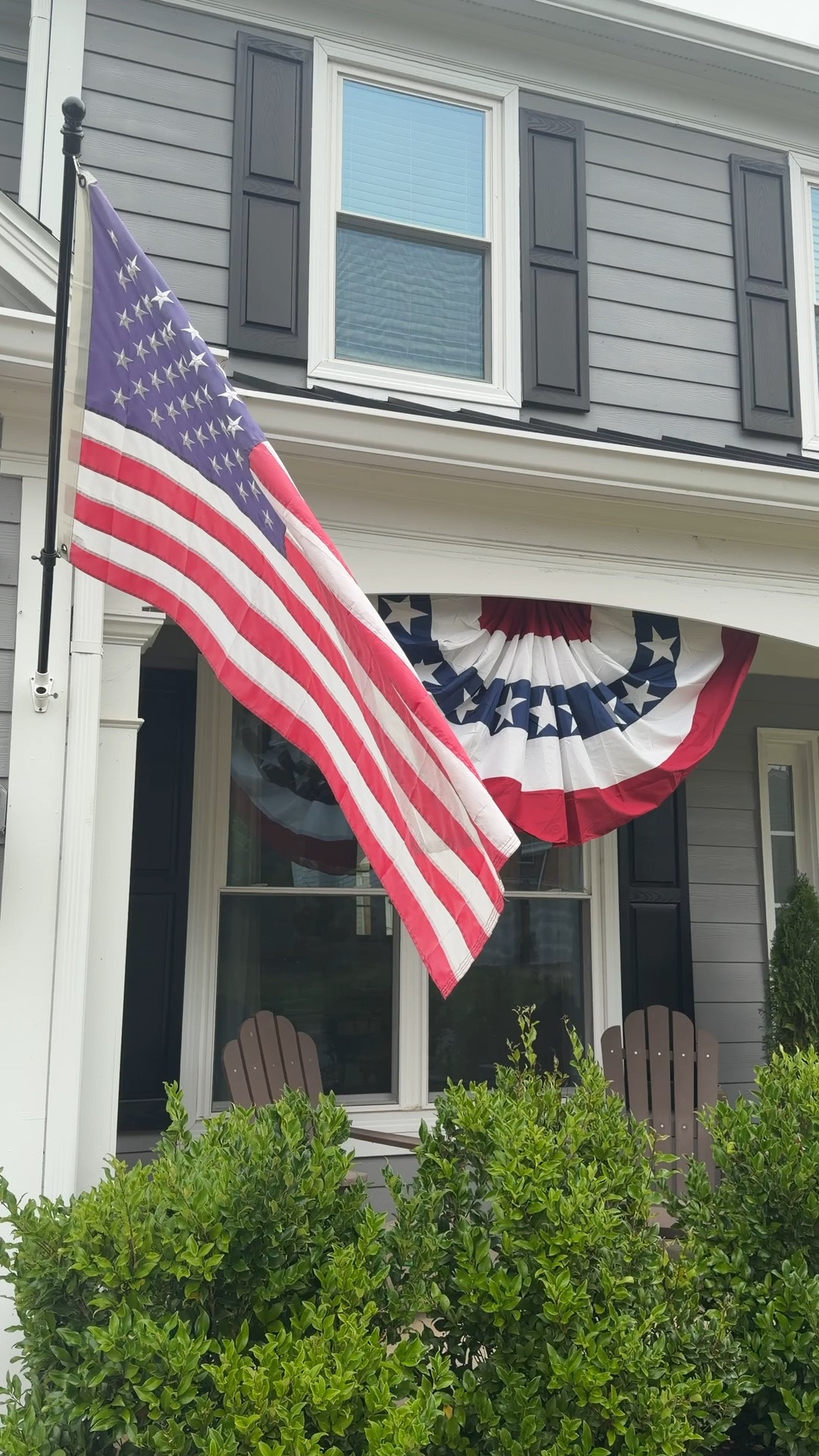 flag bunting for an Americana summer ❤️ Everything from Amazon made it super easy to hang.

#LTKHome
