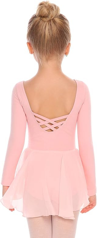 Arshiner Kids Girls Classic Long Sleeve Leotard Dance Ballet Dress | Amazon (US)