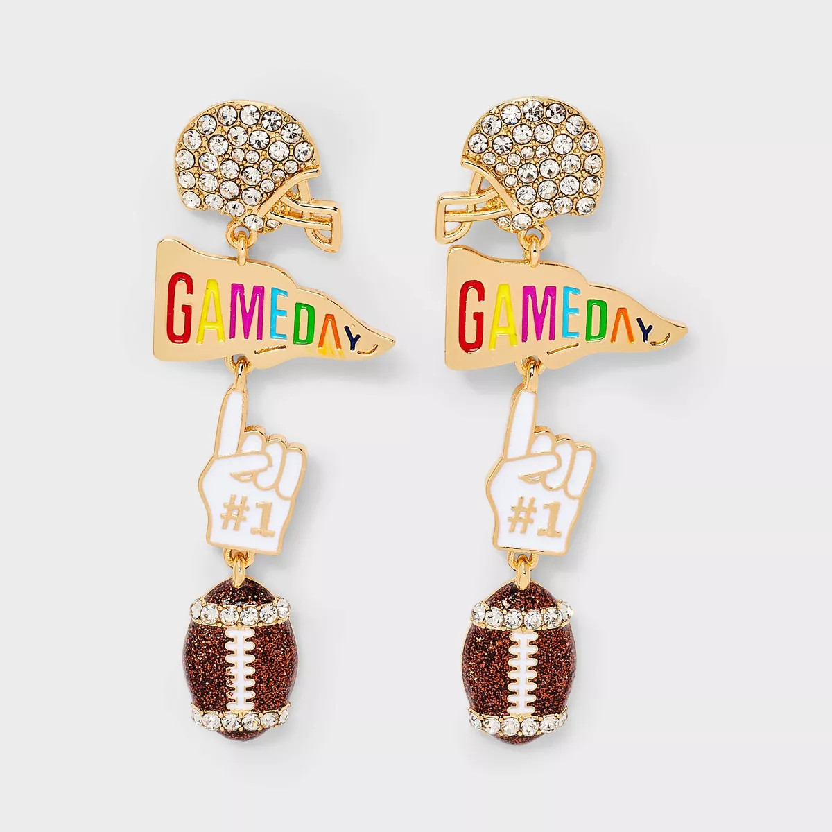 SUGARFIX by BaubleBar Touchdown Season Statement Earrings - Gold/Brown | Target