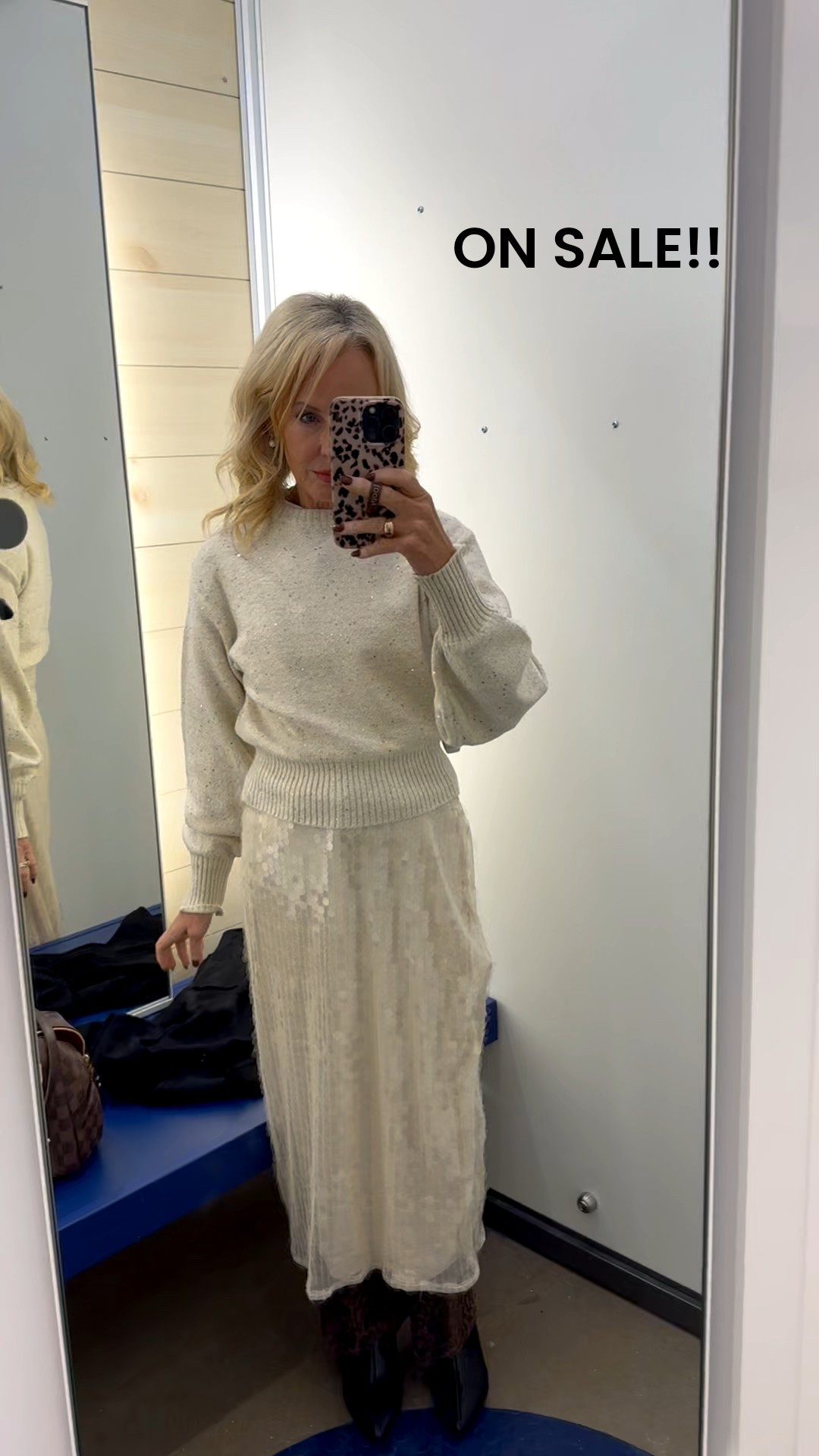 Christmas holiday outfit-gorgeous sequin column skirt with a lantern sleeved crew neck sparkly sweater. ON SALE now! #oldnavy #christmasoutfit 

#LTKCyberWeek #LTKOver40 #LTKHoliday