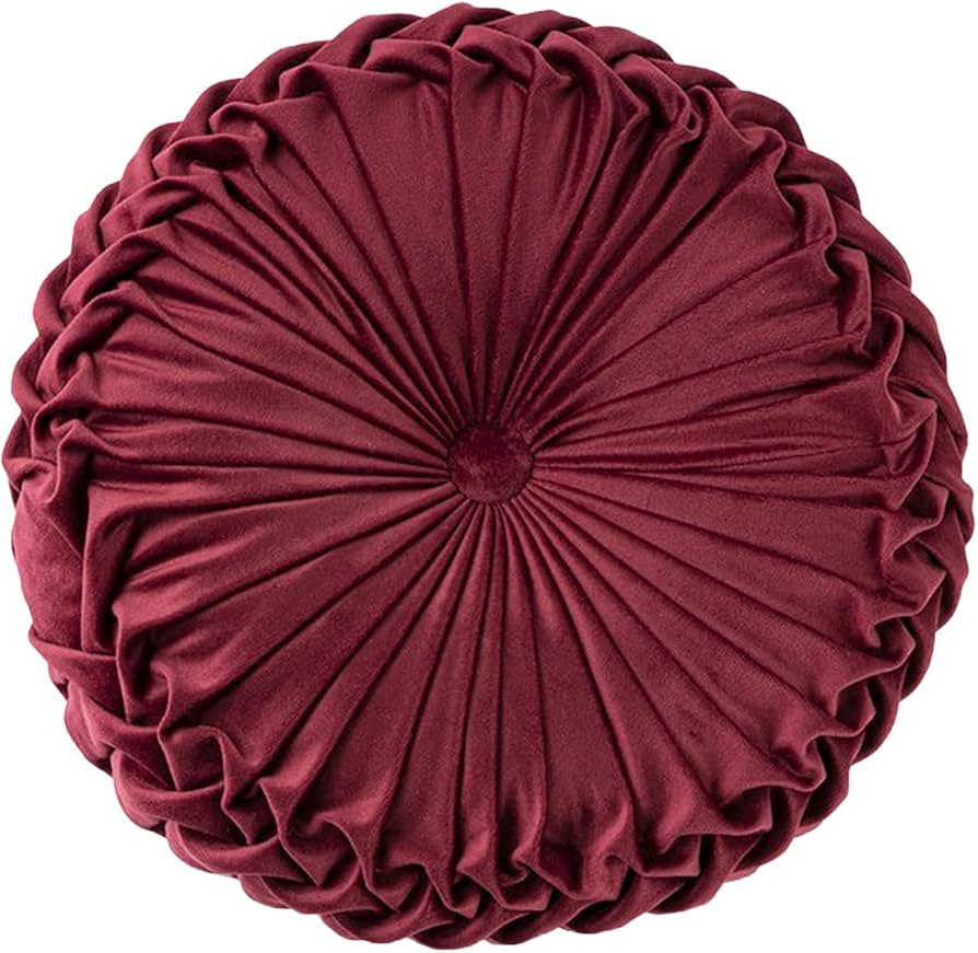 HLOVME Throw Pillow for Couch Decorative 3D Pumpkin Round Velvet Cushion for Sofa Bed Chair Floor... | Amazon (US)