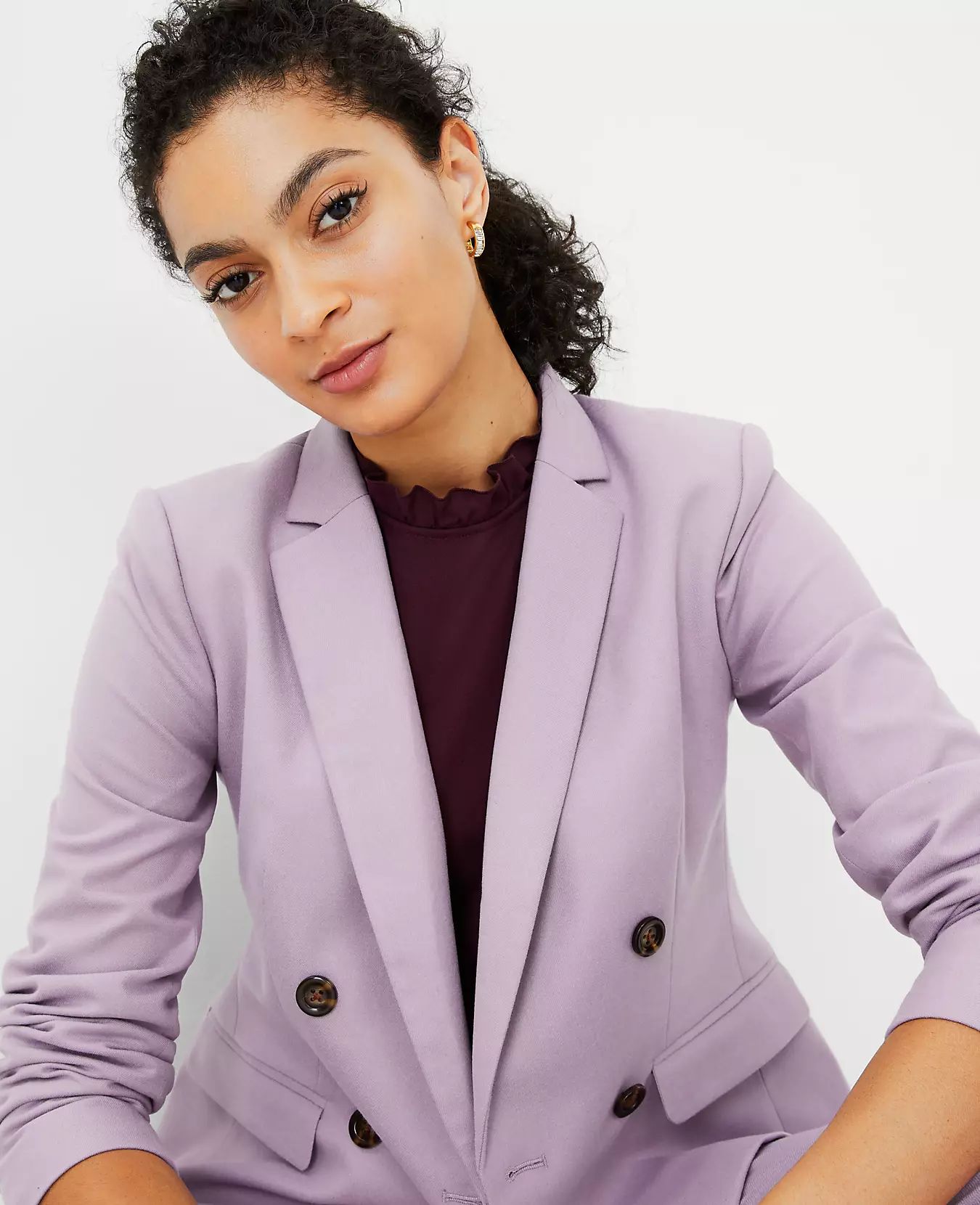 The Double Breasted Blazer in Brushed Flannel | Ann Taylor (US)