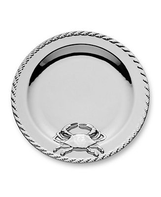 Silver Plated Crab Round Platter | Macy's