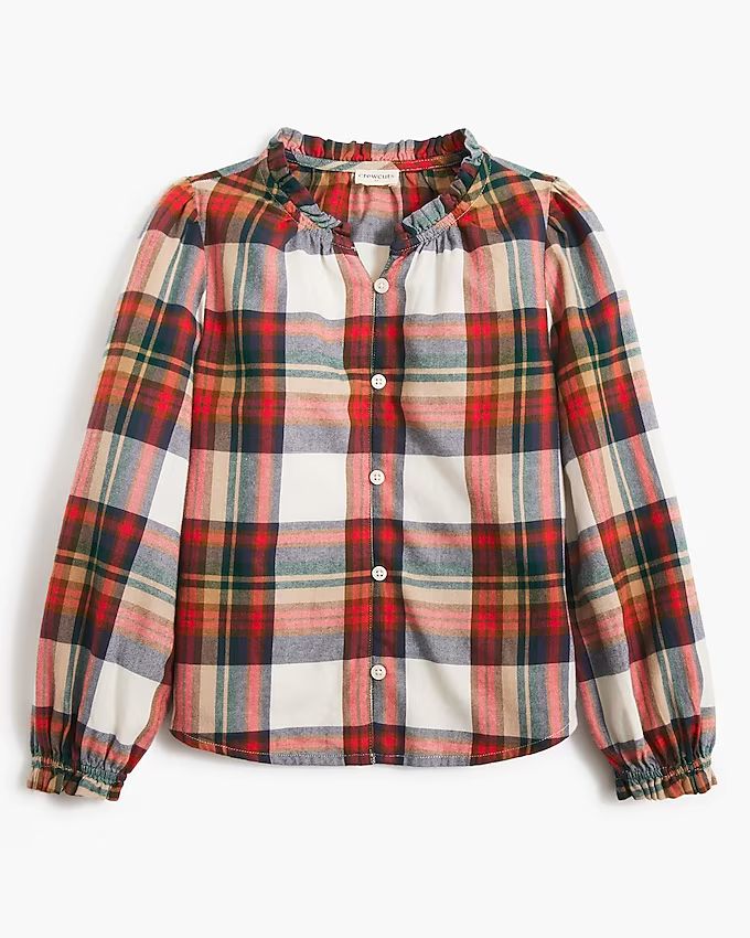 Girls' plaid flannel shirt | J.Crew Factory