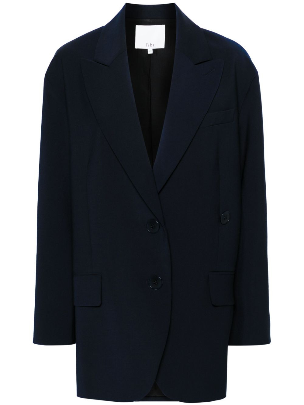 Tibi Liam single-breasted blazer - Blue | Farfetch Global