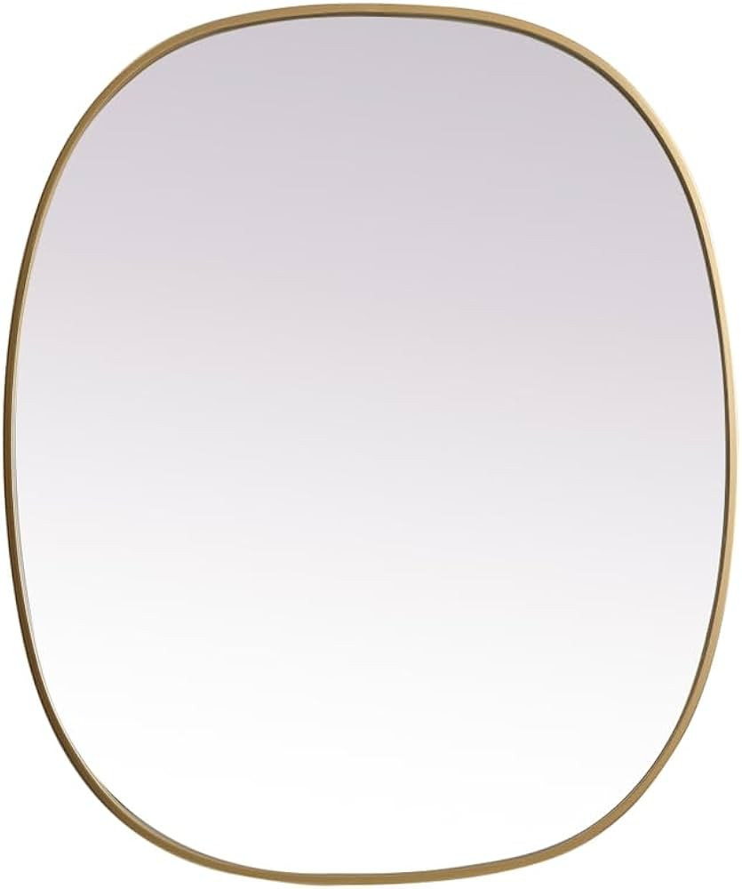 Elegant Lighting Metal Frame Oval Mirror 30x36 Inch in Brass | Amazon (US)