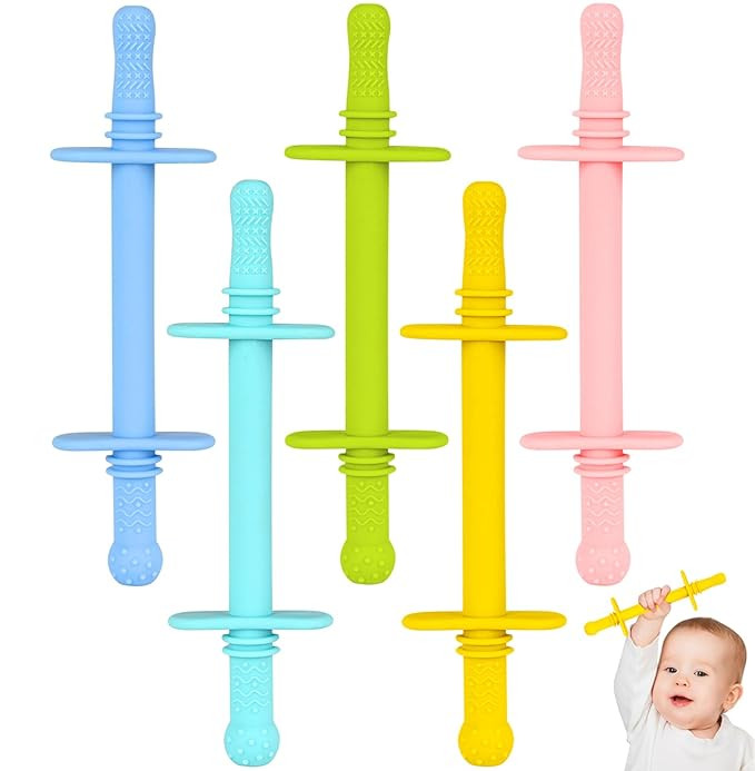 Fu Store Hollow Teether Tube Chew Straw Toy for Infant Toddlers Silicone Tubes Teething Toys for ... | Amazon (US)