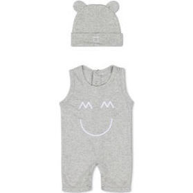 Sleeveless Romper and Bunny Hat Set, Heather Grey | Maisonette