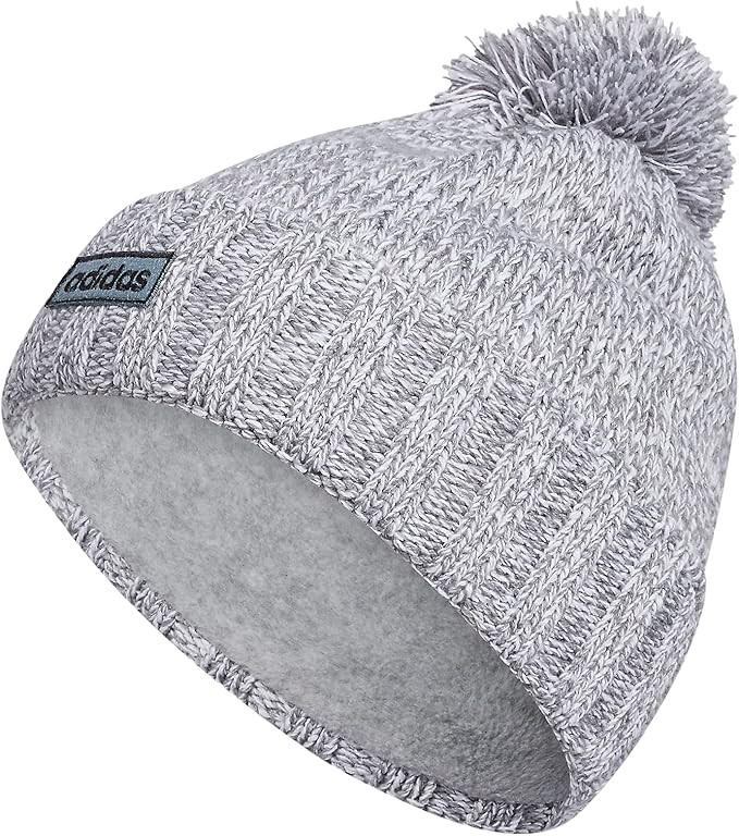 adidas Men's Recon Ballie Pom Beanie, White-Light Grey Heather Twist/Grey/Black F21, One Size at ... | Amazon (US)