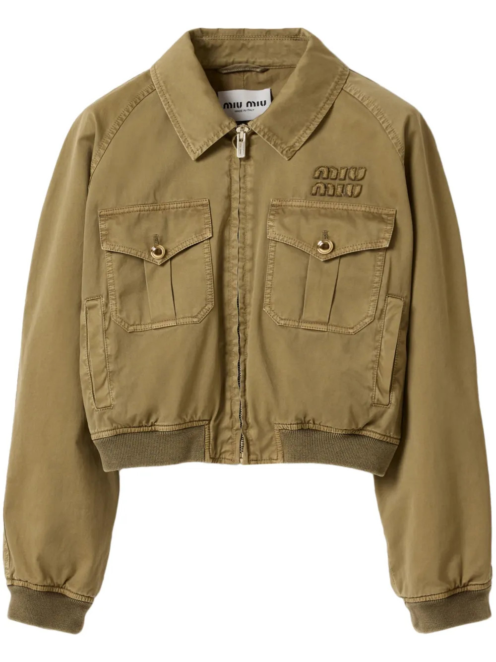 garment-dyed cotton bomber jacket | Farfetch Global