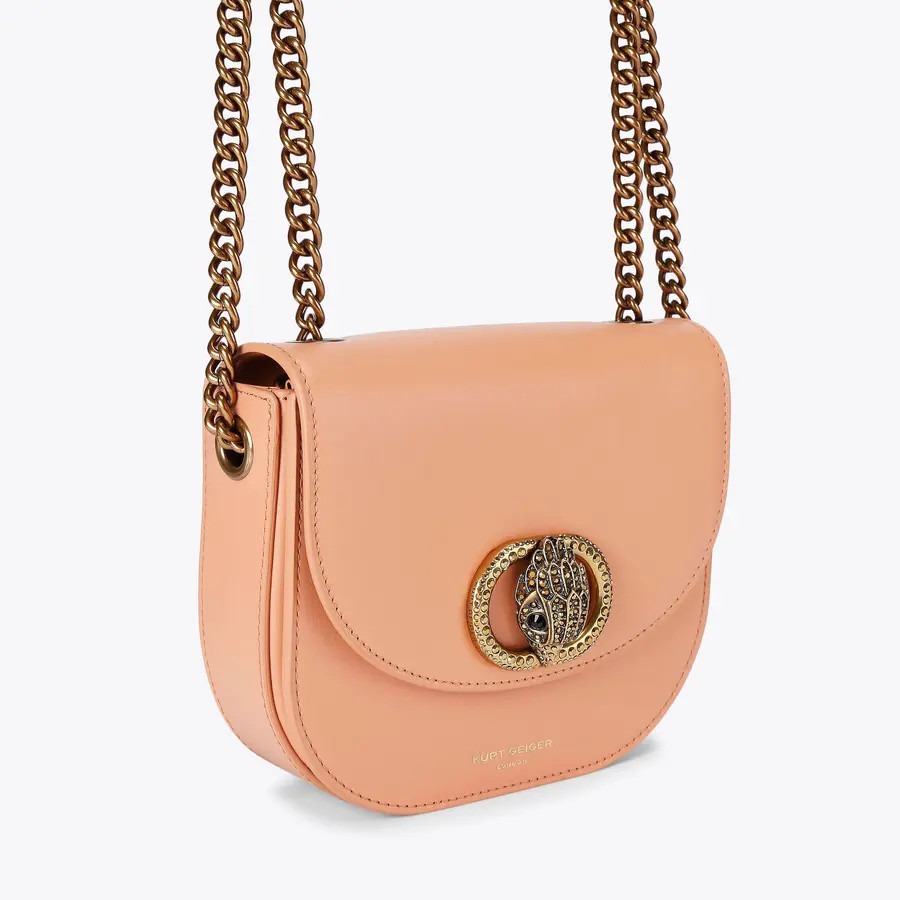 CHELSEA SADDLE BAG Tan Leather Saddle Bag by KURT GEIGER LONDON | Kurt Geiger US