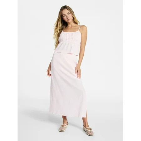 No Boundaries Babydoll Cami and Maxi Skirt, 2-Piece Set, Women's | Walmart (US)