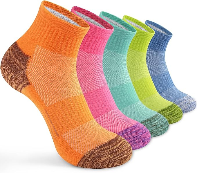 Gonii Ankle Socks Womens Athletic Thick Cushioned Running Hiking Low Cut 5-Pairs | Amazon (US)