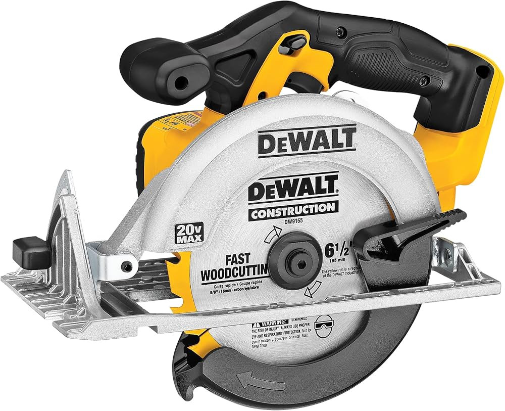 DEWALT 20V MAX Circular Saw, 6-1/2-Inch Blade, 460 MWO Engine, 0-50 Degree Bevel Capability, Bare... | Amazon (US)