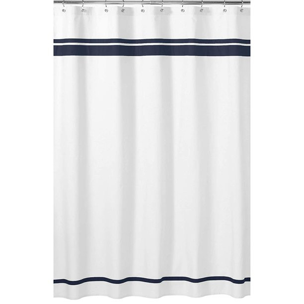 Hotel White and Navy Shower Curtain | Walmart (US)