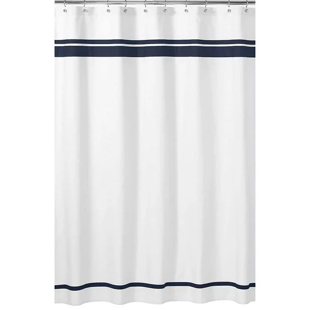 Hotel White and Navy Shower Curtain | Walmart (US)