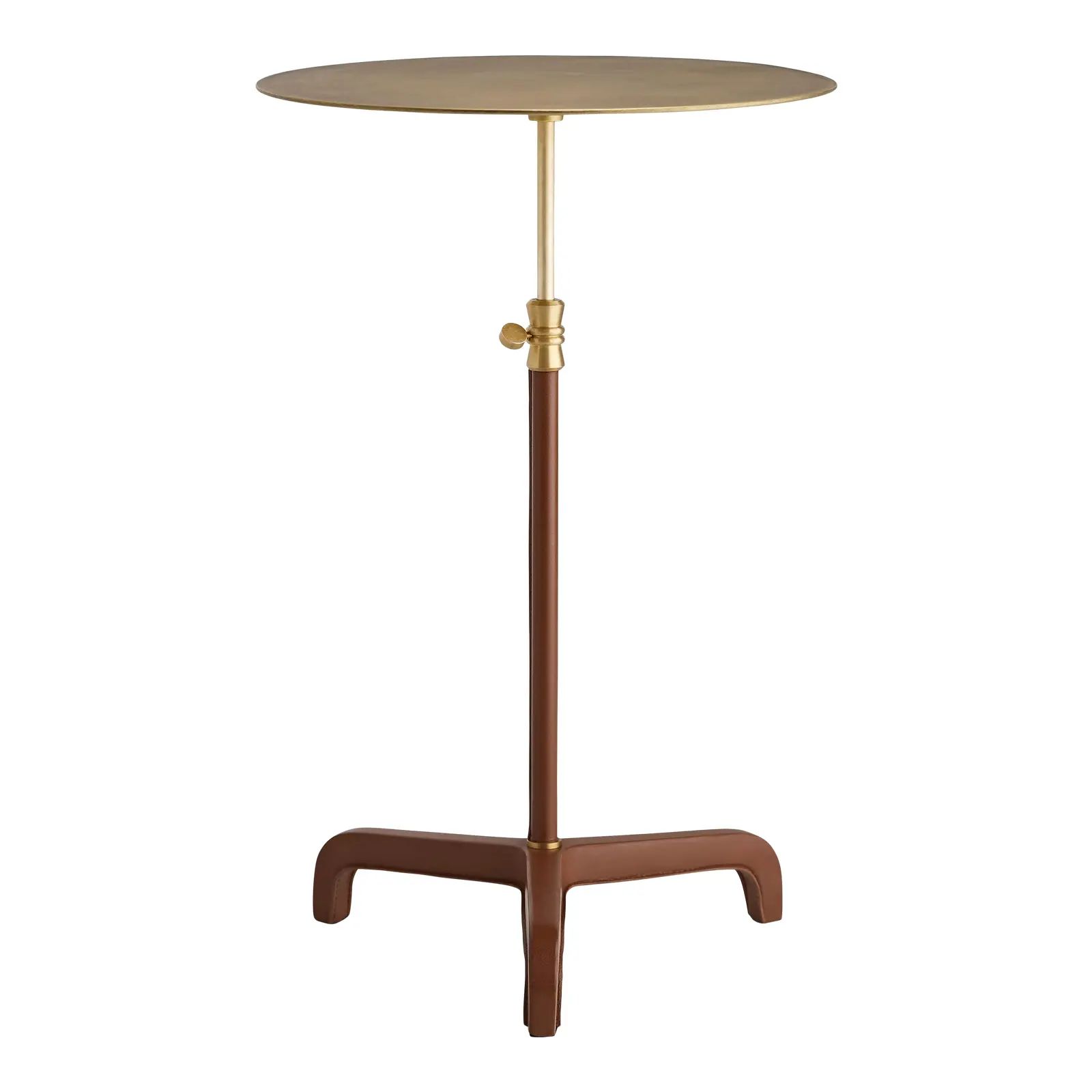 Celerie Kemble for Arteriors Addison Large Accent Table in Brown Leather | Chairish