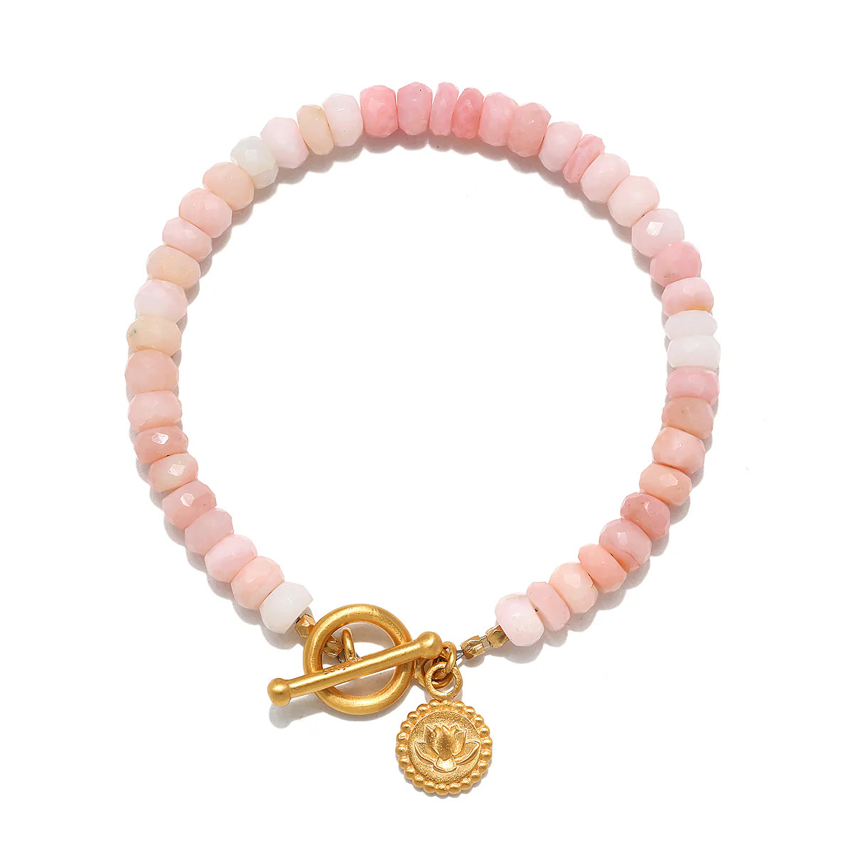 Healing Beginnings Lotus Pink Opal Toggle Bracelet | Satya Jewelry