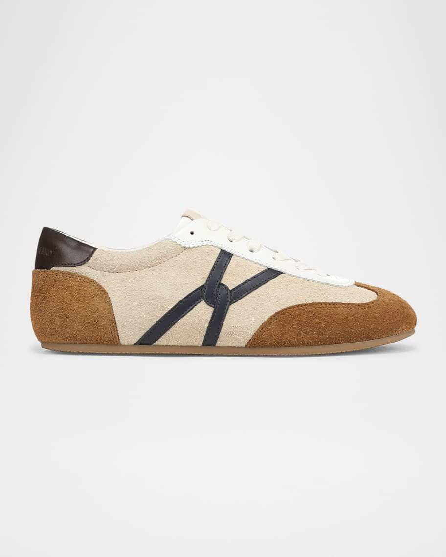 Veronica Beard Riviera Mixed Leather Slim Trainer Sneakers | Neiman Marcus