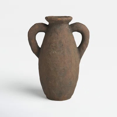 Ceramic Handmade Textured Decorative Vase with Two Wide Handles | Wayfair North America