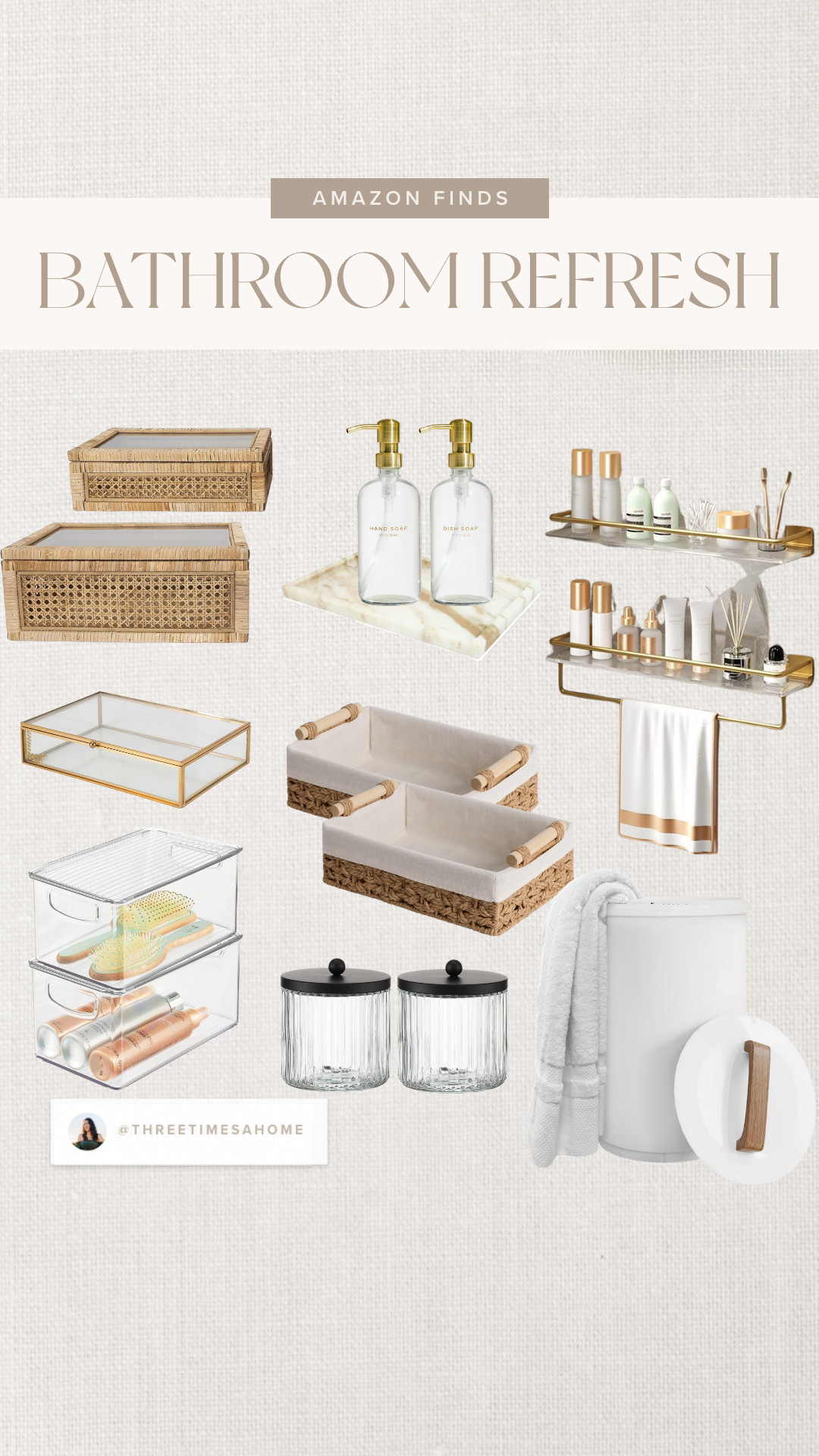 Creative Co-Op Modern Decorative Rectangle Woven Rattan and Wood Display Boxes with Glass Top, Se... | Amazon (US)