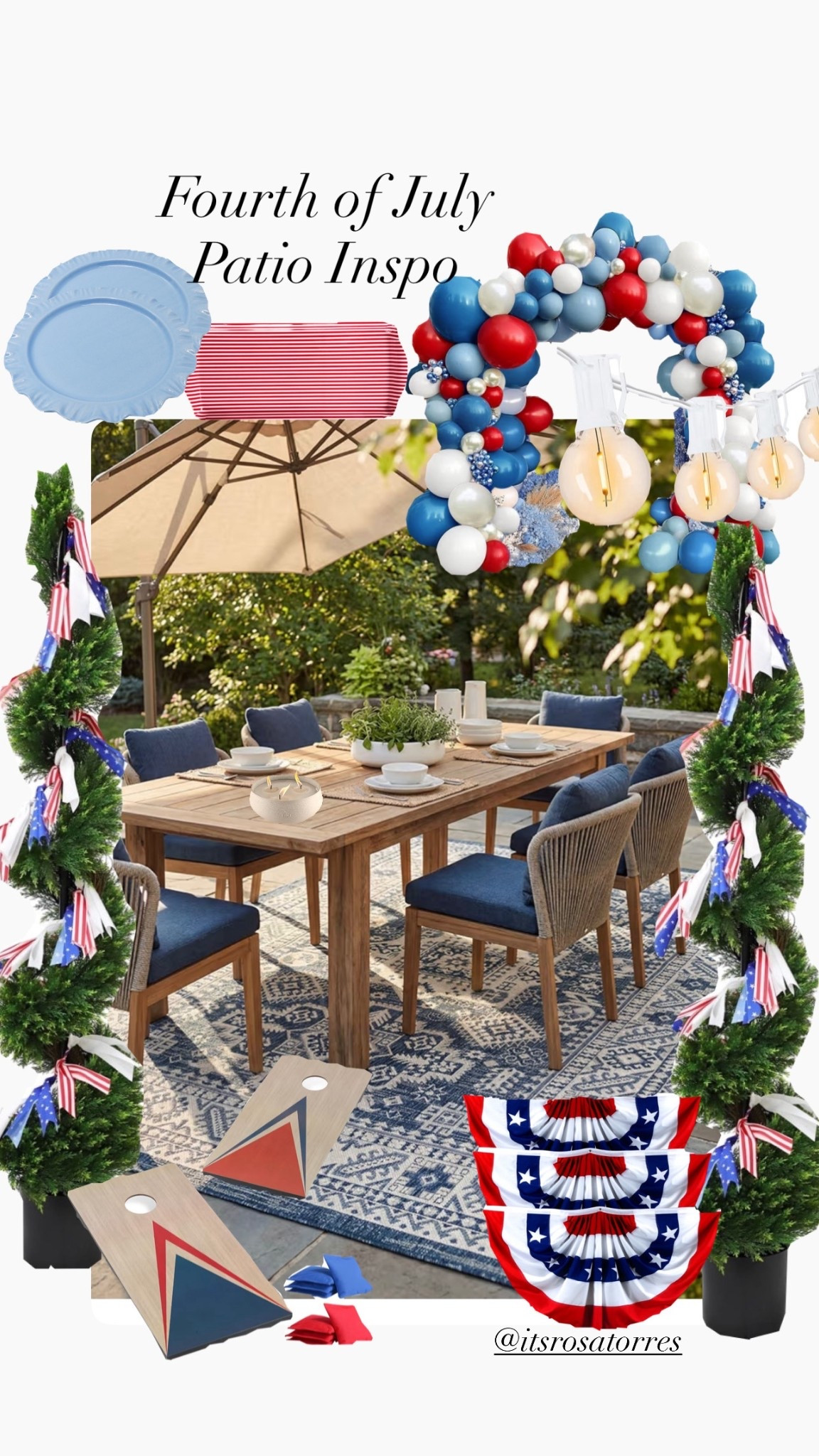 Fourth of July Patio inspired ideas to celebrate with love ones and friends. Can be also use on Memorial Day! Loving this inspo to do in my back yard.

#fourthofjuly  #fourthofjulypatioinspo #fourthofjulypart #fourthofjulypatioideas 

#memorialday #fourthofjuly #memorialdaystyle #fourthofjulystyle #fireworks #250anniversary #america #americana #usahomedecor #fourthofjulyhosting #fourthofjulydecorations #memorialdaydecoration

#LTKHome #LTKSeasonal #LTKFestival