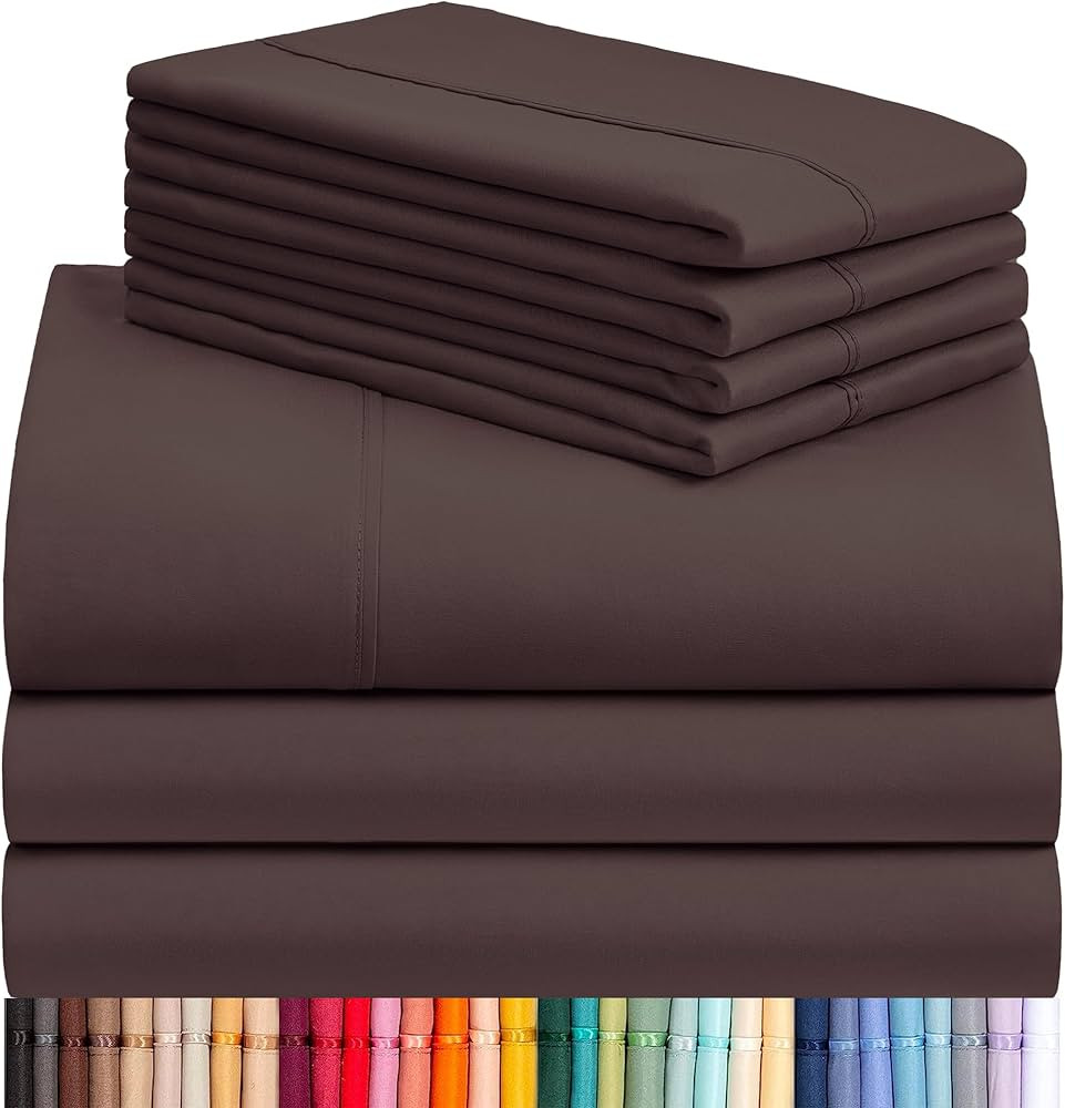 LuxClub 7 PC Split King Sheet Set, Breathable Luxury Bed Sheets, Deep Pockets 18" Eco Friendly Wr... | Amazon (US)