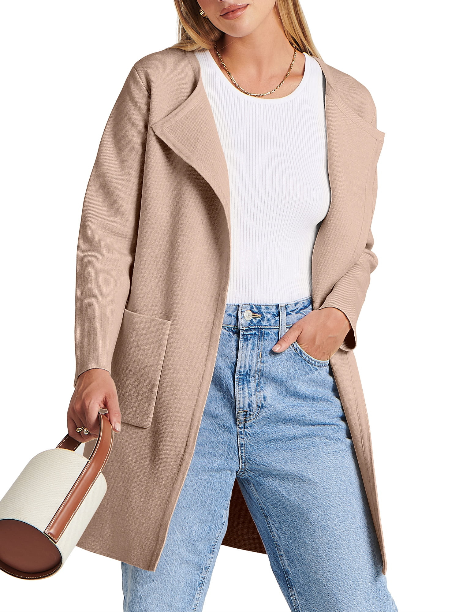 Luniro Womens Fall Jackets Oversized Trench Coat Open Front Casual Long Cardigan Sweater Clothing | Walmart (US)