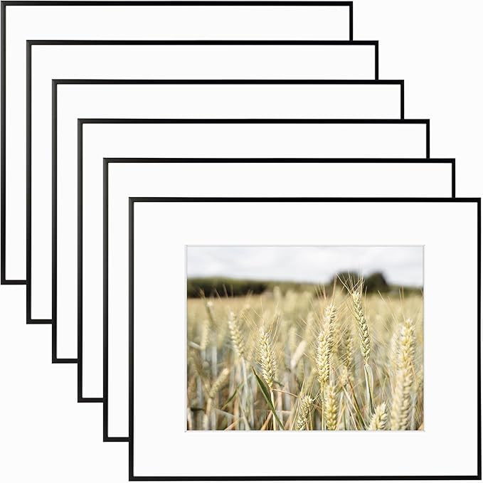 Golden State Art, Gallery Wall Frame Set of 6 - Black 16x20 Aluminum Photo Frames with Mat for 11... | Amazon (US)