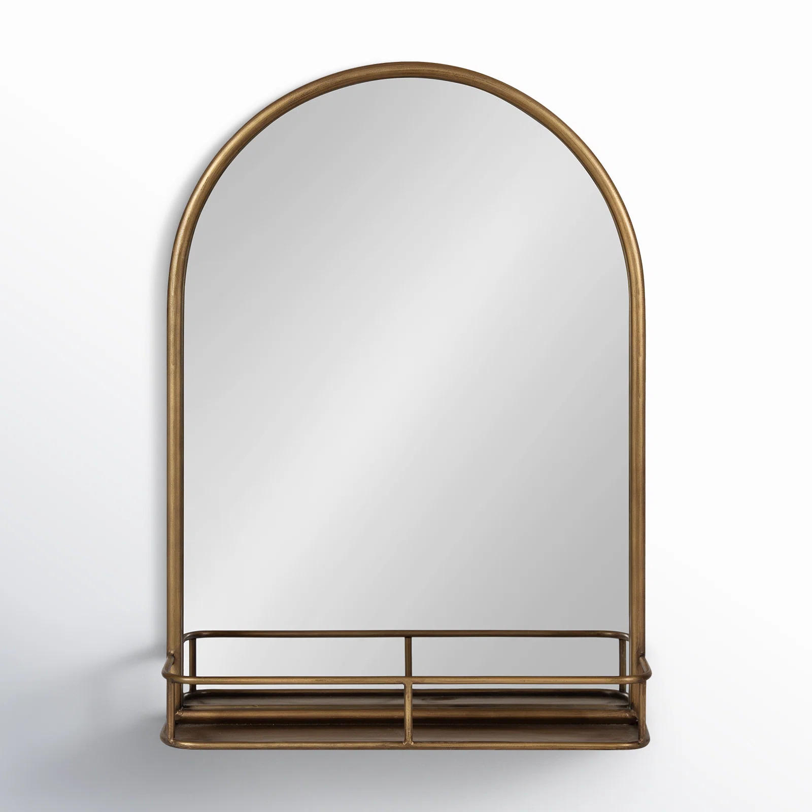 Koda Metal Flat Mirror with Shelves | Joss & Main