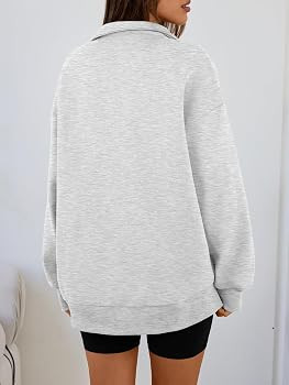 Trendy Queen Women's Oversized Half Zip Fleece Sweatshirts-Cozy Pullover, Drop Shoulder for Fall ... | Amazon (US)
