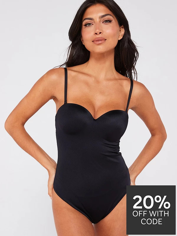 DORINA Sublime Sculpt Light Padded Thong Bodysuit - Black | Very (UK)