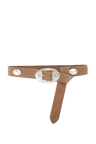 Tucker Concho Nubuck Belt in Taupe & Silver | Revolve Clothing (Global)
