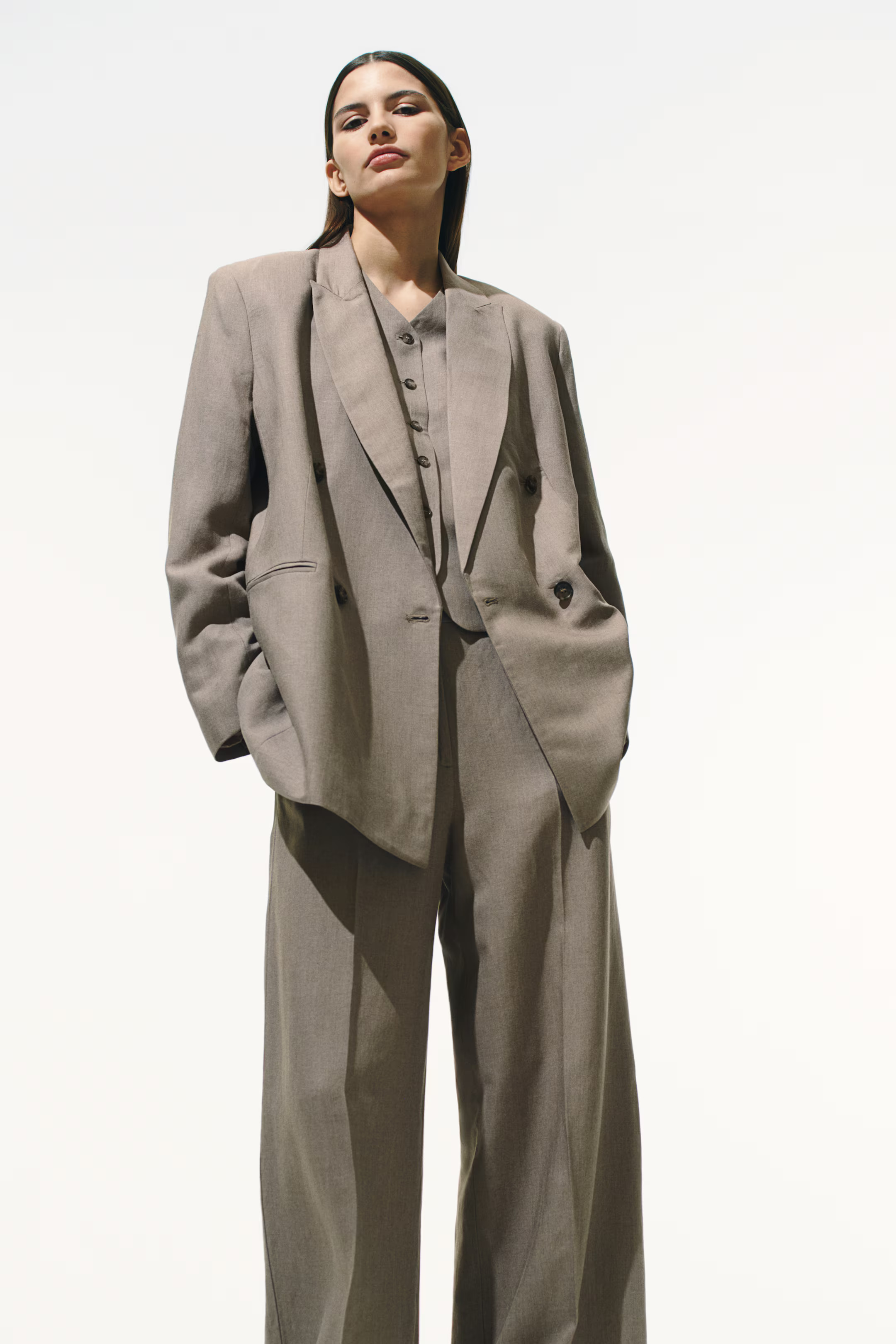 Wide-Leg Linen-Blend Pants | H&M (US + CA)