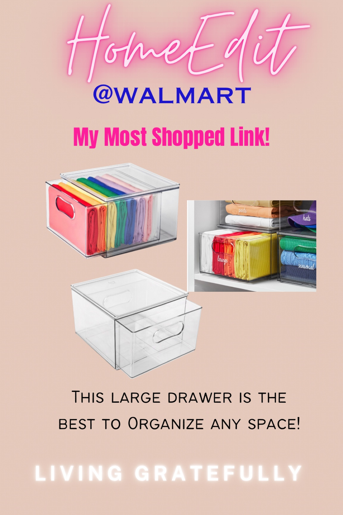 This is my favorite Home Edit organizing product!  It’s good under the kitchen sink, under the bathroom sink, in the closet, you name it…. It’s GOOD!  #homeedit #walmartfind #organizing #organization 

#LTKhome #LTKFind