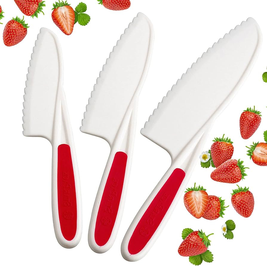 StarPack Kids Knife Set of 3 - Toddler Knife Set of Kid Safe Knives - Kids Knives for Real Cookin... | Amazon (US)