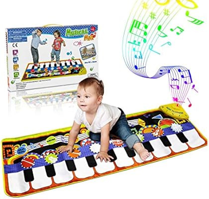 RenFox Kids Musical Mats, Music Piano Keyboard Dance Floor Mat Carpet Animal Blanket Touch Playma... | Amazon (US)