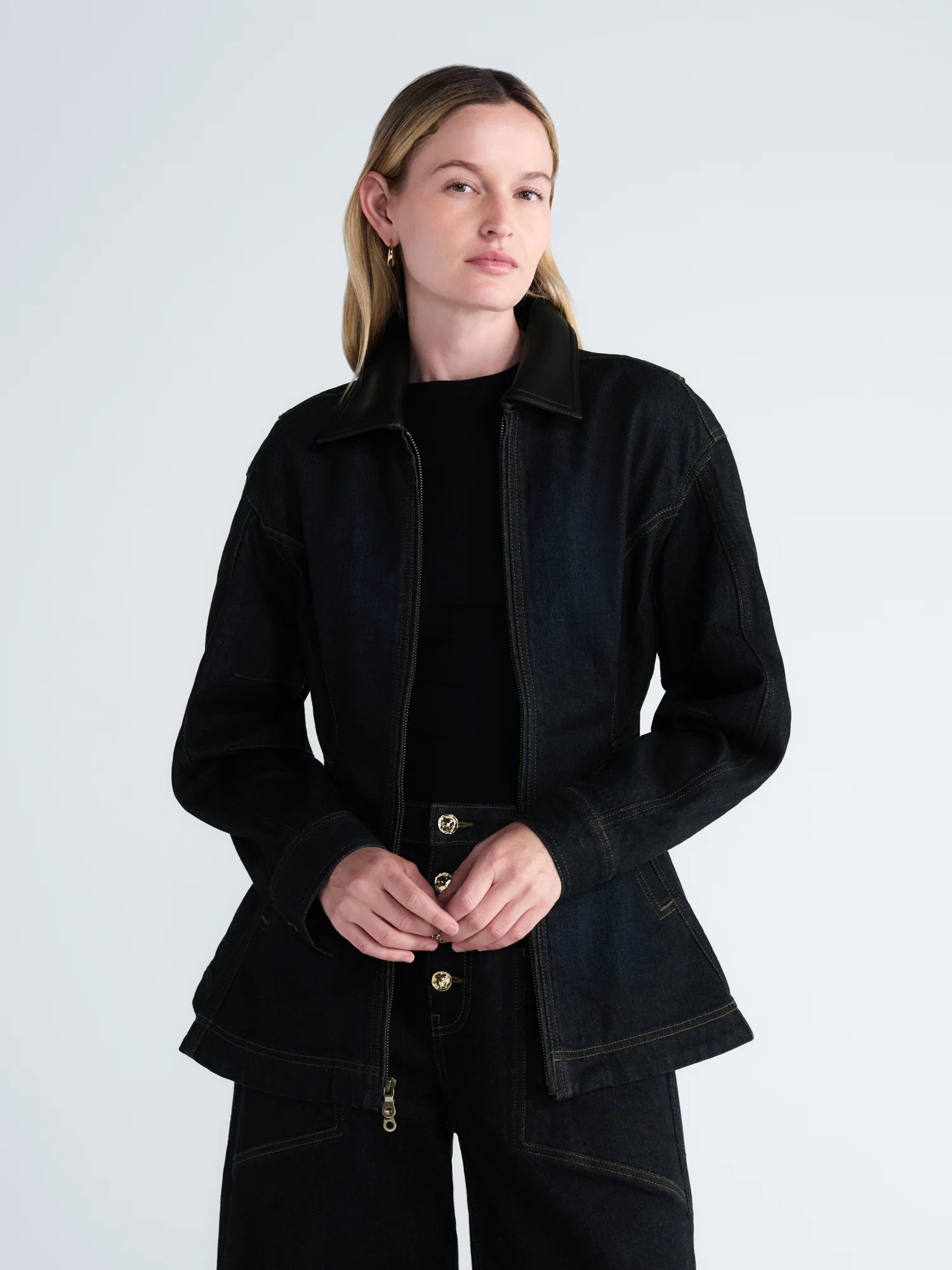 Scoop Women's and Women's Plus Denim Peplum Jacket, Sizes XS-4X | Walmart (US)