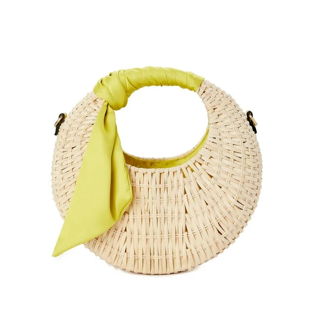 Scoop Women's Small Straw Crescent Crossbody Bag, Natural - Walmart.com | Walmart (US)
