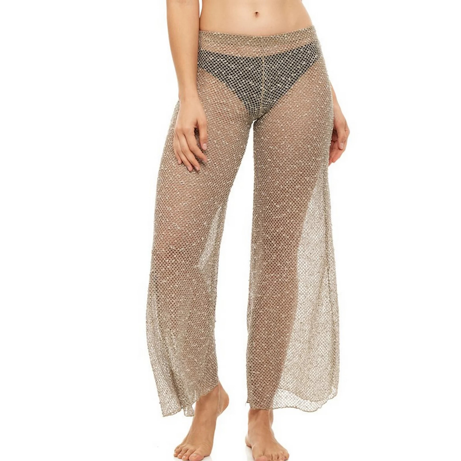 Women's Jordan Taylor Pull-On Mesh Coverup Swim Pants, Size: Small, Brown | Kohl's