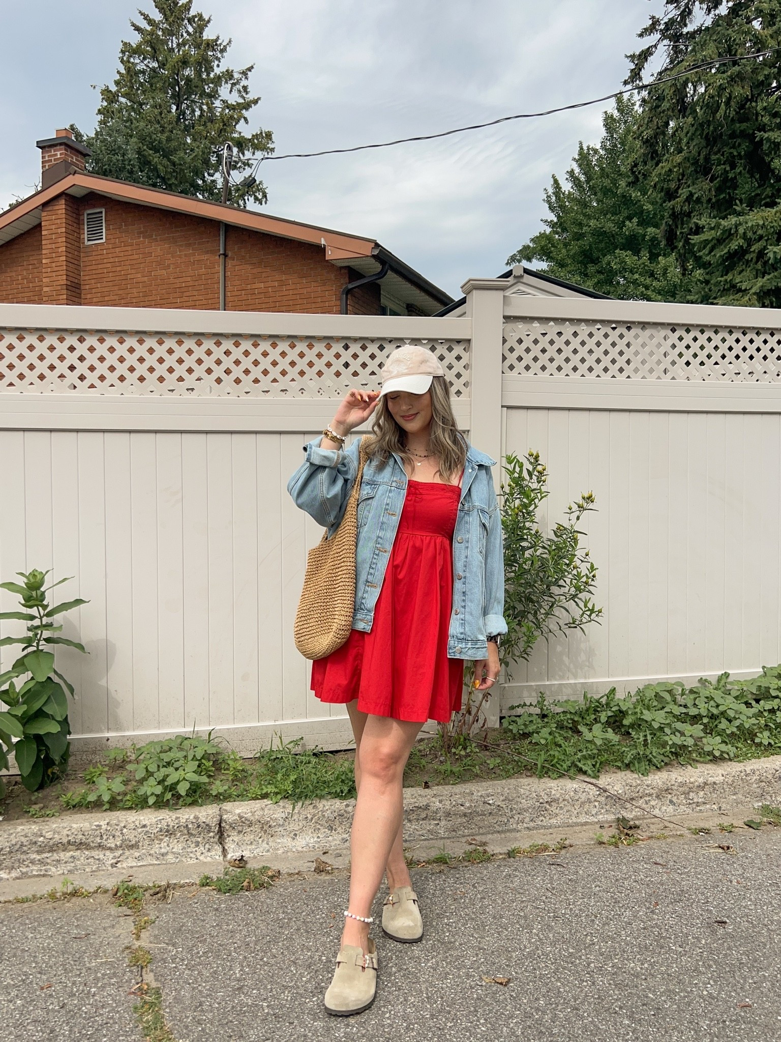 Easy summer to fall transition outfit! Wearing my usual size L in the dress (has built in shorts and pockets!), sized up to XL in the denim jacket for an oversized fit. I’m a 9.5-10 shoe and wear a 40 in the Birkenstock clogs

#LTKdresses #LTKsale #LTKfall