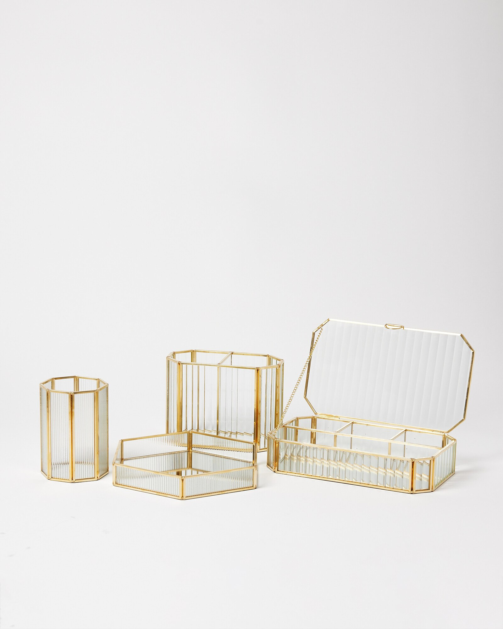 Loire Gold & Glass Jewellery Box | Oliver Bonas | Oliver Bonas (Global)